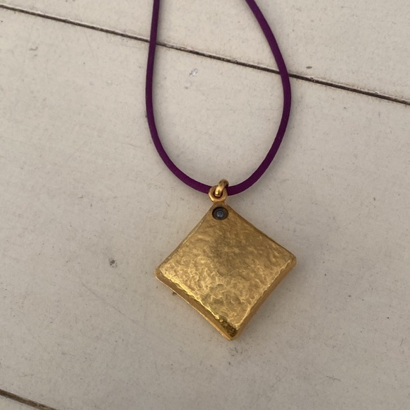 Yves Saint Laurent goldtone locket with red heart.NWOT Fragrance is Opium. - Picture 3 of 4